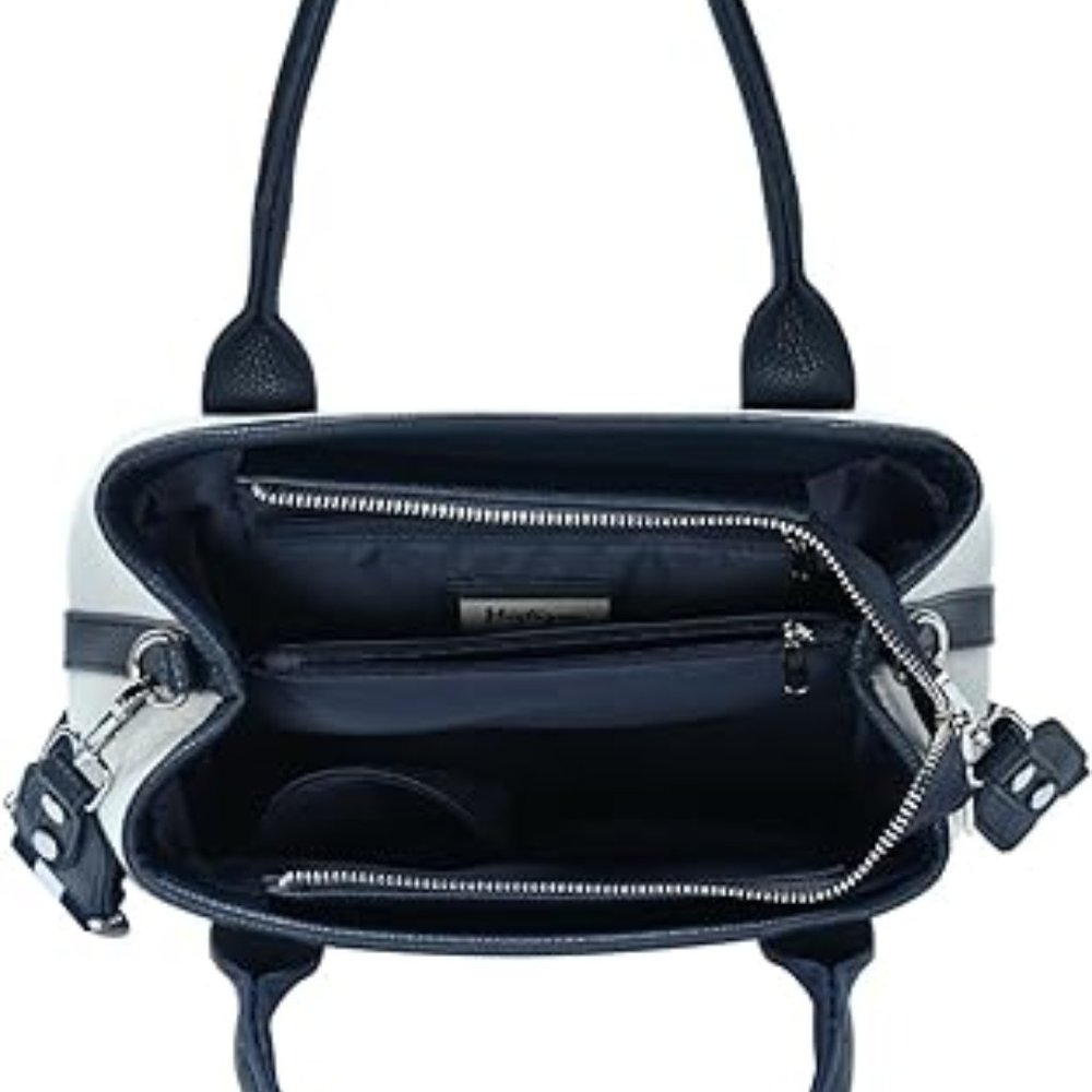 Miztique Lia Canvas Satchel Navy Vegan Leather - Picture 9 of 9